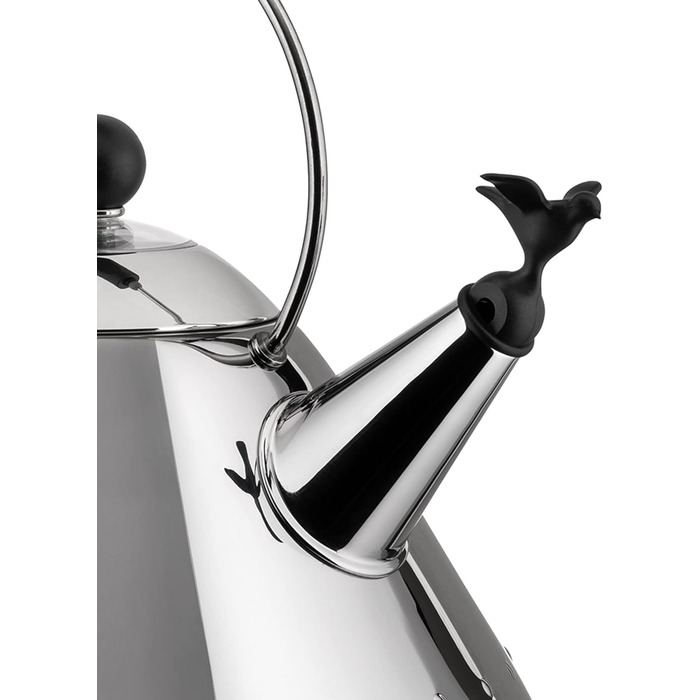 Чайник Alessi з нержавіючої сталі з ручкою та свистком у формі пташки, світлий