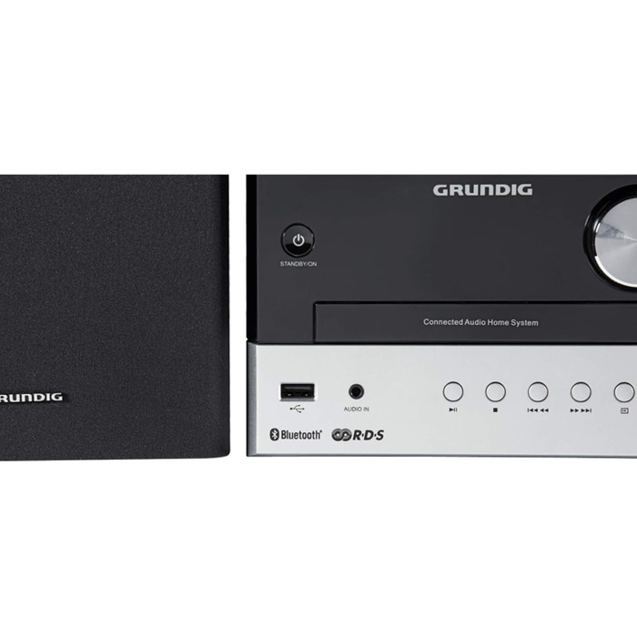 Мікросистема Grundig CMS 1050 DAB BT, CD/MP3, USB, чорний/сріблястий, 30 Вт RMS, ексклюзив Domopolis