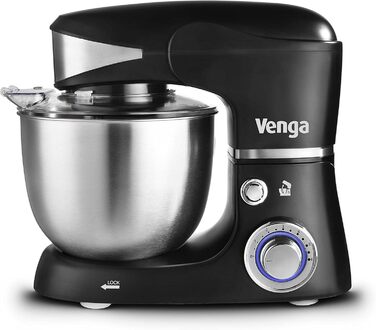 Кухонний комбайн Venga! VG M 3014 Standmixer: 1000 Вт, 5 л чаша з нержавіючої сталі, 4 аксесуари, рецепти, чорний