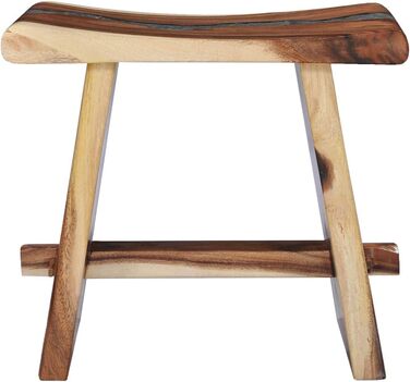 Дзеркальний табурет з масиву акації для ванної кімнати 50x30x45 см, Polyresin