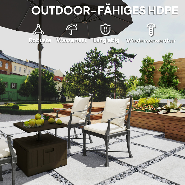 Основа для парасольки для тераси та саду з підставкою, пластик, чорний колір