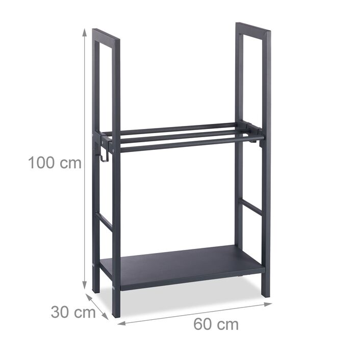 Стійка для дров Relaxdays з 2 полицями