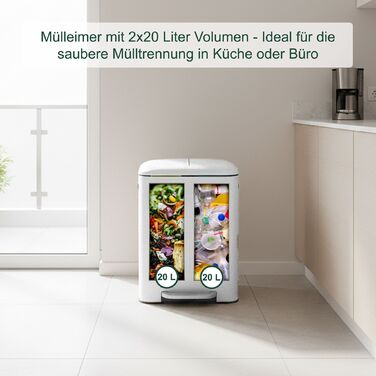 Відро для сміття Relaxdays з двома відділеннями