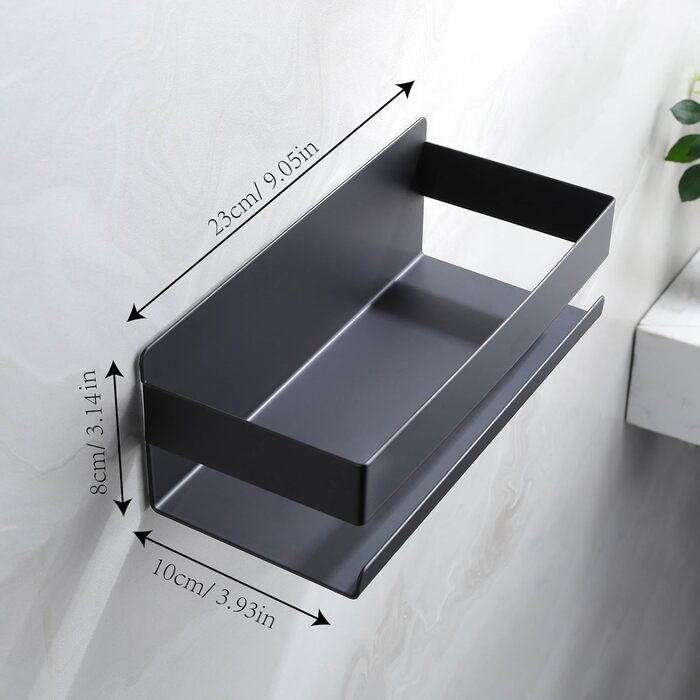 Полиця для душу без свердління - 2 шт. з нержавіючої сталі, органайзер для ванної кімнати, тримач для шампуню без свердління, 2 шт., чорний
