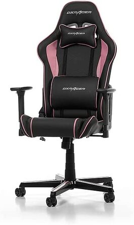 Ігрове крісло DXRacer Prince P08, штучна шкіра, чорно-рожевий, 185 см