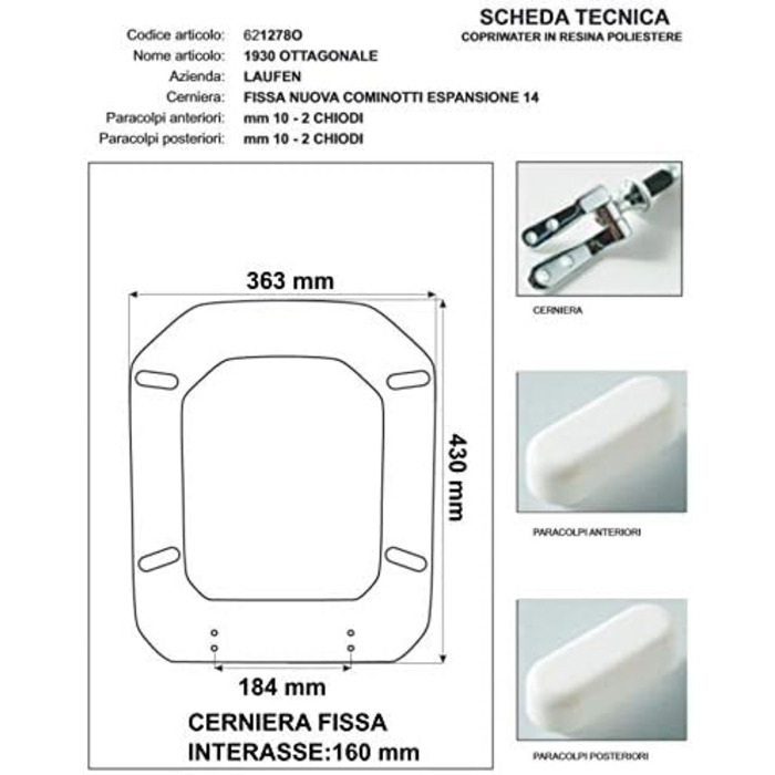 Сидіння для унітазу 1930 OTTAGONALE White Rlocker Soft Close-Duravit