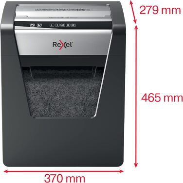 Шредер Rexel Momentum X308: безпечне знищення документів, P3, 10 аркушів, чорний