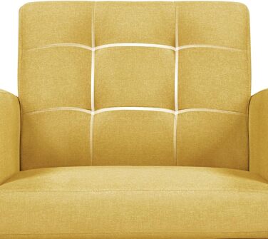 Крісло-мішок Yaheetech з підлокітниками, жовте, з поліестеру, 136 кг, для вітальні