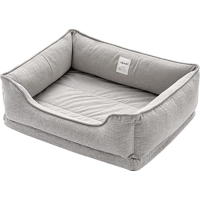 Ліжко для собак LilyAbeille, ліжко для кішок, ортопедичні ліжка для собак. Знімний, миється, пухнастий, морозостійкий, стійкий до укусів, нековзний. Випускається для великих, осілих і маленьких собак (L, сірого кольору)