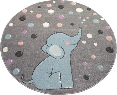 Килим Dream Дитячий килимок Слон Дитячий килимок з точками в сіро-блакитному кольорі Розмір 120х170 см 120 х 170 см