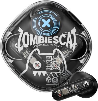 Навушники-вкладиші ZOMBIES CAT Bluetooth 5.3, HiFi стерео, сенсорний, світлові ефекти, чорний, IOS/Android