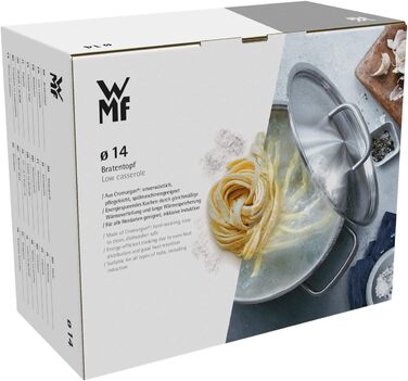 Пароварка WMF Mini з металевим кришкою, 1,5л, Cromargan нержавіюча сталь, індукція, стаціонарна, для невеликих порцій, ідеальна для одноосібних домогосподарств, овочевий набір (каструля для запікання, 14 см)