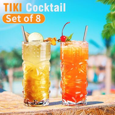 Прозорі склянки Tiki, набір 170-400 мл, для коктейлів, набір посуду (прозорі)