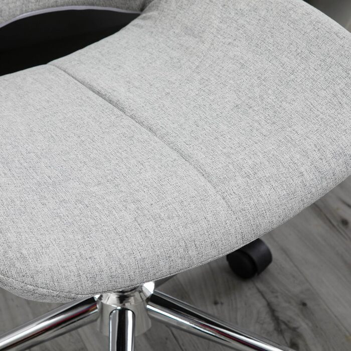 Офісне крісло HOMCOM з регулюванням висоти, комп'ютерне крісло з металевим каркасом, сірий колір, до 110 кг, 49 x 56,5 x 73-82,5 см