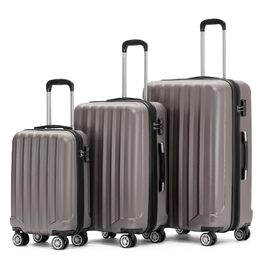 Набір валіз Beibye TSA 2080 з подвійними колесами, 3 шт. (колір: кава, комплект)