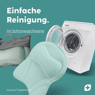Подушка для ванни Vesta+ Badewannenkissen L з присосками, м'ятного кольору, для шиї та підтримки голови