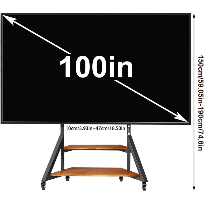 Стійка для телевізора Boden 65-100 дюймів з поличкою, чорна, VESA 800x600, модель VC-Z1188