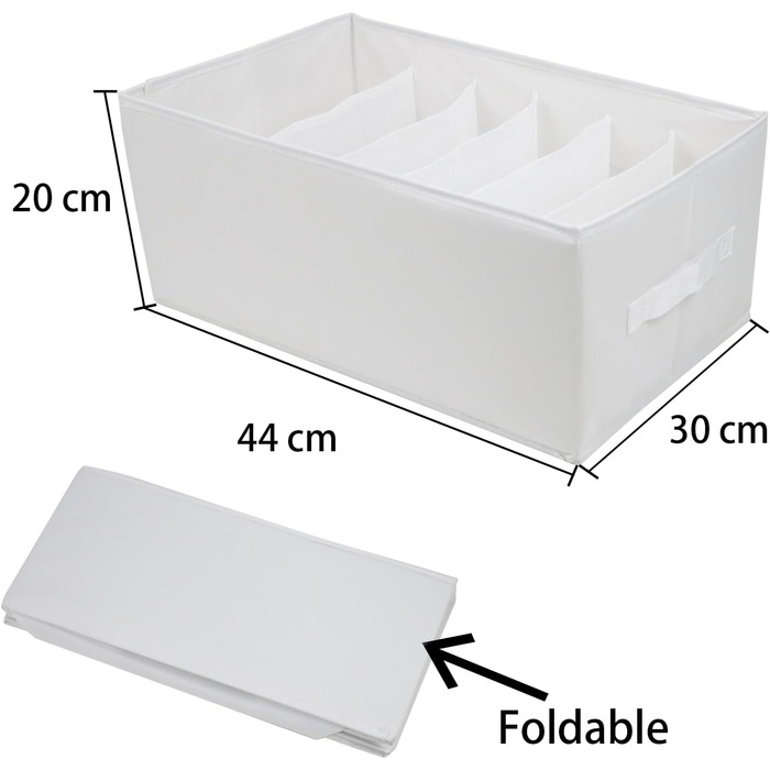 Предмети Система організації гардеробу XL 6 решіток, складні ящики для зберігання (білий), 4