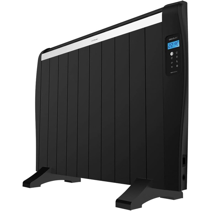 Електричний конвектор Cecotec ReadyWarm 2500 Thermal: 1800 Вт, алюміній, LCD, 3 режими, таймер, Slim, захист Overprotect, білий (10 елементів, чорний)