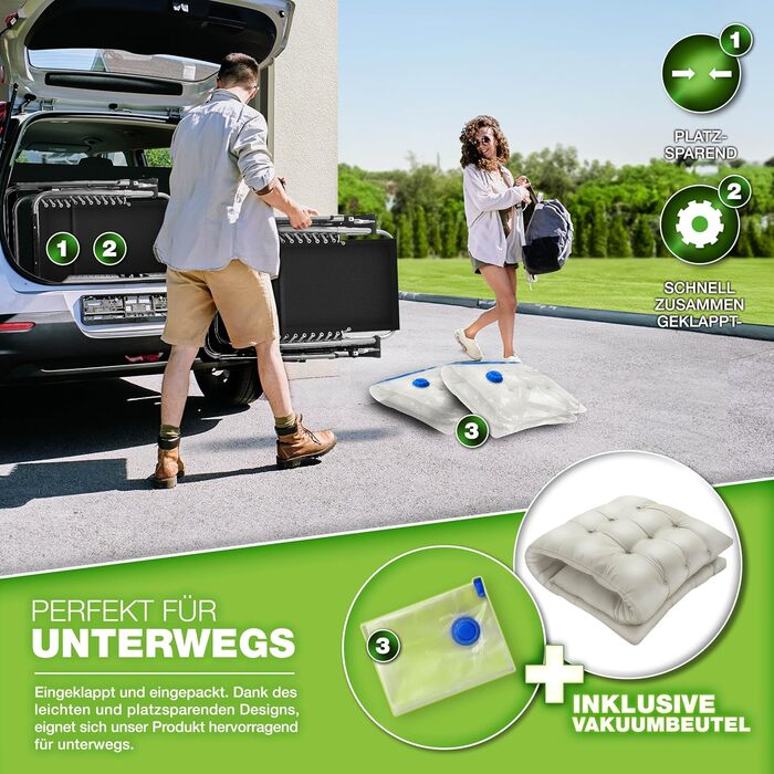 Розкладний шезлонг Tillvex® для саду та відпочинку на вулиці | Максимальне навантаження 200 кг, регульована спинка, товсте положення, подушка для шиї | Для балкона, саду та тераси | Бежевий колір