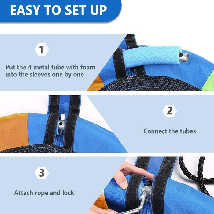 Шоукель Favuit Nestschaukel: регульована висота, Ø 110 см, для дітей та дорослих (до 227 кг)