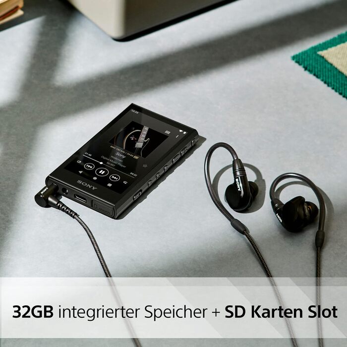 MP3-плеєр Sony Walkman NW-A306 з сенсорним екраном, 32 ГБ, до 36 годин автономної роботи, покращена якість звуку, Wi-Fi, чорний