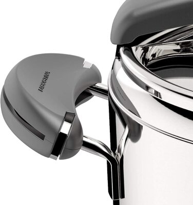 Каструля-скороварка Lagostina Mia Lagoeasy'UP 5 л з нержавіючої сталі 18/10, діаметр 22 см, для приготування на пару, сумісна з індукцією та газом, з полегшеним відкриванням кришки, з тришаровим радіальним дном, придатна для миття в посудомийній машині