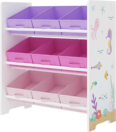 Регулятор для дитячої кімнати en.casa Boiro з 9 коробками для іграшок, 60 x 62 x 30 см, дизайн 