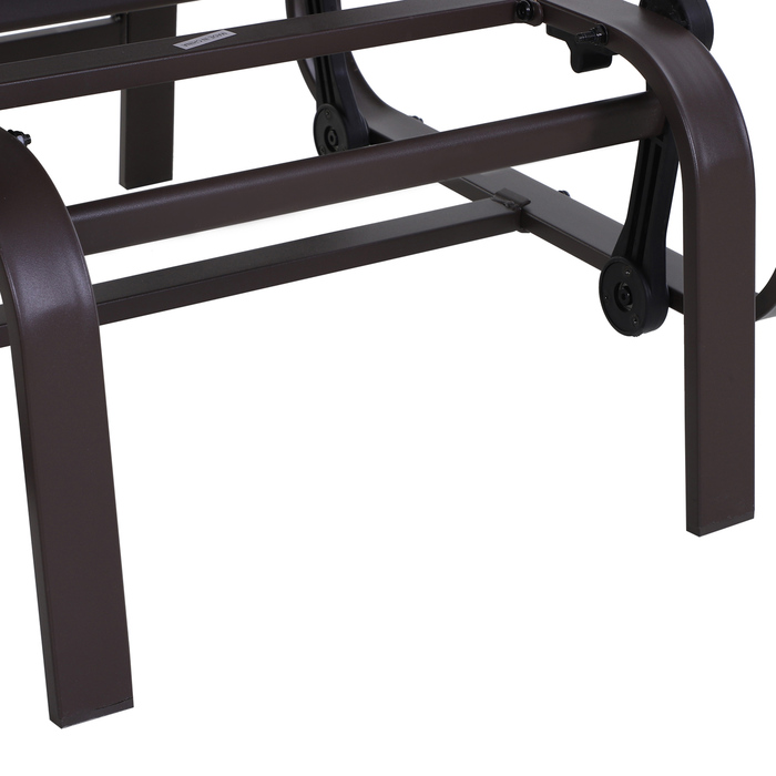 Крісло-гойдалка для саду, садове крісло, крісло для відпочинку, садова гойдалка, металеве крісло-гойдалка для саду, тераси, балкону, з Textilene, коричневе, 60 x 78 x 105 см