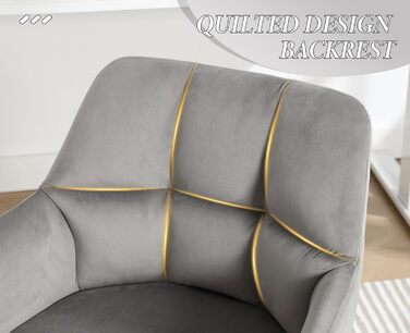 Офісне крісло Chairus з PU шкірою, регульоване по висоті, 360° обертання, для робочого кабінету (59x59x80 см, сірий)
