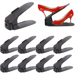Настільні регульовані полиці для взуття набір з 30 шт. / підставок для взуття, 3 регульовані по висоті, компактні, нековзні пластикові білого кольору(10 шт. чорного кольору)