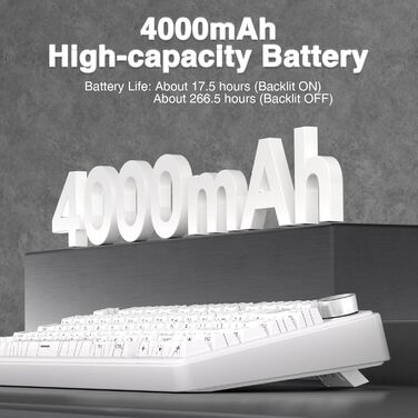 Механічна клавіатура AULA F75 PRO для геймінгу: 2.4GHz/Type-C/BT5.0, Hot-Swap, бездротова, QWERTY, сіра