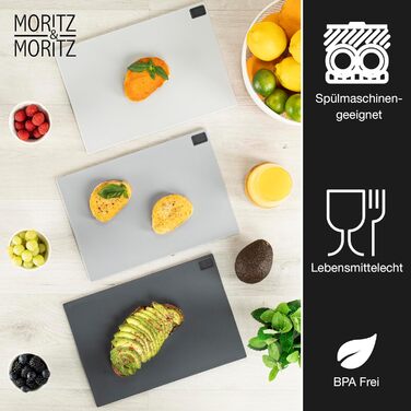 Набір обробної дошки 32 x 22 см з підставкою, 3 предмети, сірий Moritz & Moritz