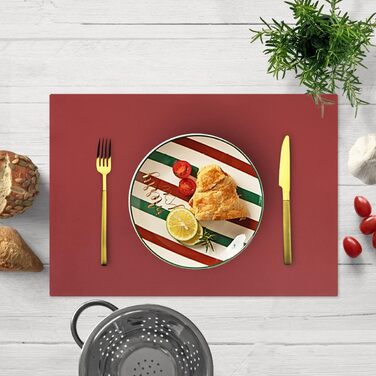 Силіконові підставки під тарілки, овальні, набір 4 шт., неслизькі, водонепроникні, термостійкі, для тераси (бордовий)