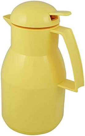 Термос Helios Top Push, жовтий, 1 літр - ізольована канa, пластик