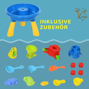 Дитячий стіл для ігор з піском та водою HOMCOM Outdoor 21 шт Аксесуари барвистий пісочний столик для дітей від 3 років виготовлений з ПП