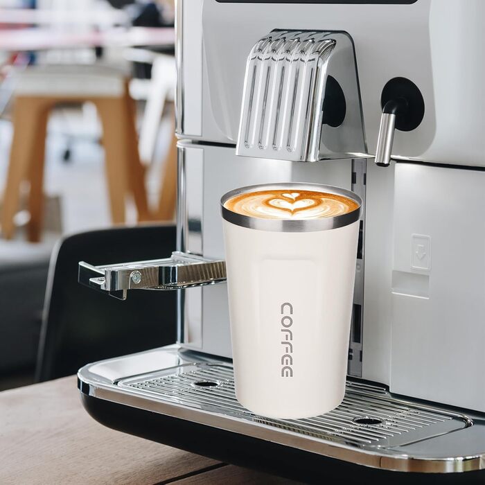 ERBO Термокружка для кави з нержавіючої сталі, 380 мл, набір 2 шт (білий + рожевий)