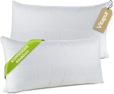 Подушка Vitapur 40x80 см, комплект з 4 Base Регульована подушка Для всіх положень сну Знімна пломба 4 шт. 40x80 см, Середньо-м'яка основа 40x80 Середня 4