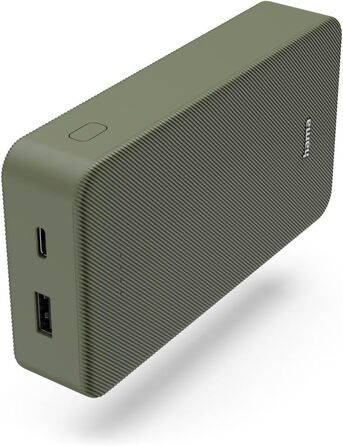 Портативний зарядний пристрій, зелений, 20 20000mAh, USB-C/A, LED