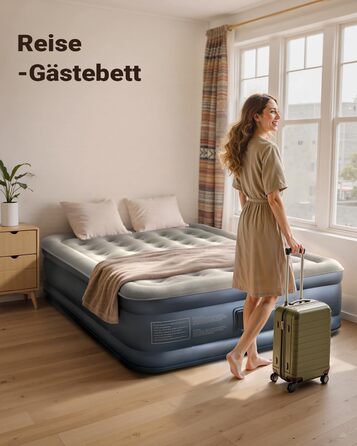 Надувне ліжко iDOO для 2 осіб з електричним насосом, 152x203x38 см, 295 кг, для кемпінгу