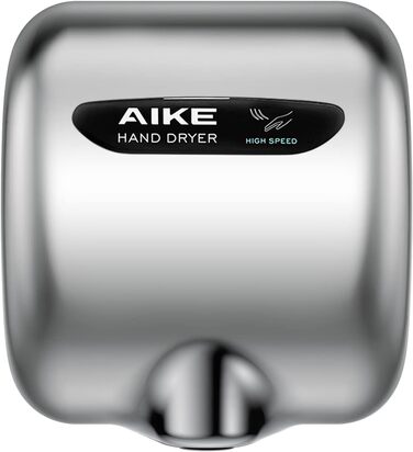 Електричний сушар для рук AIKE AK2800B ECO з датчиком, HEPA-фільтром та нержавіючою сталлю, 10-15 сек сушіння