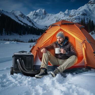 Дизельний обігрівач VEVOR 8 кВт, 12/24V, портативний з Bluetooth, пультом та LCD, 5л бак для вантажівок/автобусів