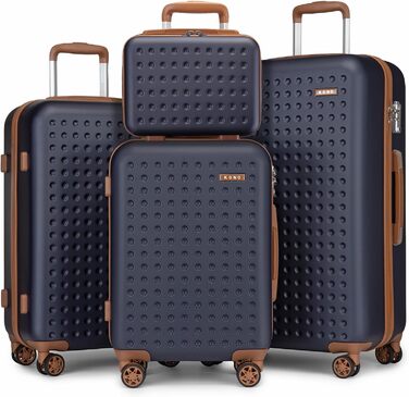 Набір валіз KONO з ABS пластику (4 шт.) - білий колір, 75x48x29 см, з TSA замком