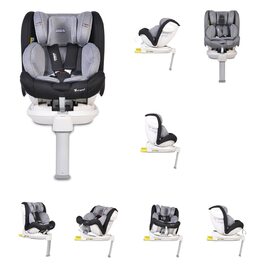 Дитяче автокрісло Cangaroo Admiral ISOFIX Group 0/1/2/3 (0-36 кг) поворотне регульоване, коліртемно-сірий