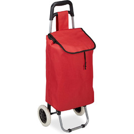 Візок для покупок Relaxday складний, знімна сумка 28 л, візок для покупок з коліщатками HxBxT 92,5 x 42 x 28 см, (червоний)