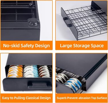 Організатор для капсул Tassimo: ящик для зберігання капсул та підставка для кавомашини 2-в-1 з квадратним ручками