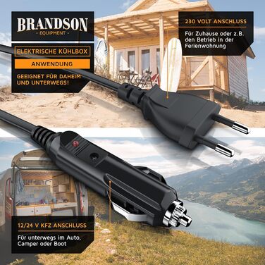 Автохолодильник Brandson ECO Kompressor XXL 30л електричний 12/24V – охолодження до -22°C для авто, кемпінгу, вантажівок, човнів (білий)