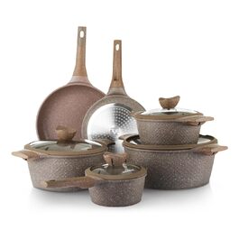 Набір каструль та сковорідок KASANOVA з антипригарним покриттям, індукційне дно, 4-шарове покриття, сучасний дизайн