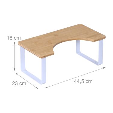 Підставка для ніг під час сидіння на унітазі Relaxdays, бамбук та метал