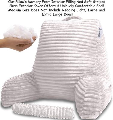 Подушка-гніздо Homie з підставкою для зап'ястя, підлокітниками та спинкою для відпочинку, читання, роботи за ноутбуком та перегляду телевізора (біла) Medium 43x76 см, білий колір